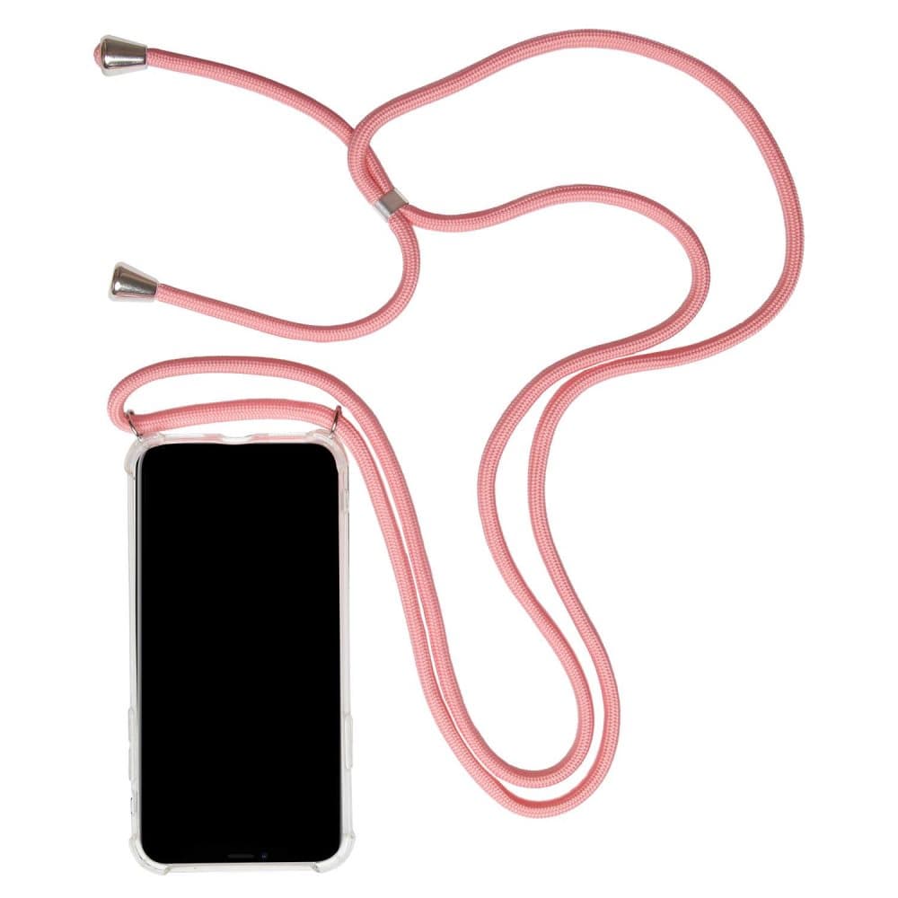 Mobilskal med Halsband för iPhone XR Rem Mobilskydd Telefon Gummi Stötsäker Rosa