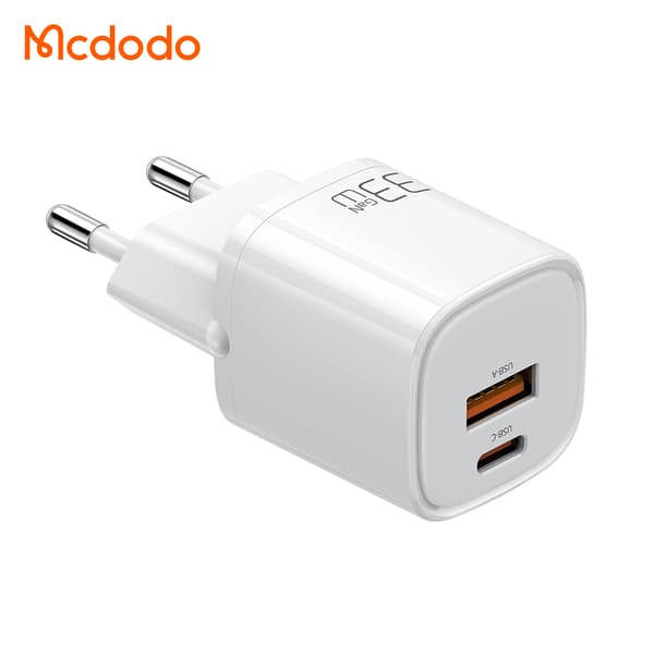 McDodo Snabbladdnings strömadapter 33W  med USB-C & USB-A