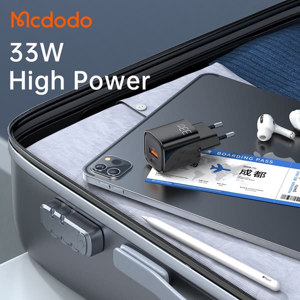 McDodo Snabbladdnings strömadapter 33W  med USB-C & USB-A
