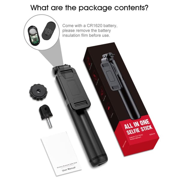 Selfie Stick Bluetooth Mini Tripod Monopod Integrerad design Lättvikts trådlös med fjärrkontroll