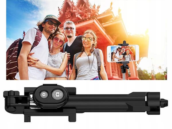 Selfie stick / stativ mobilstativ med bluetooth fjernbetjening