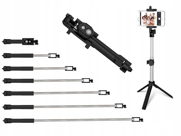 Selfie stick / stativ mobilstativ med bluetooth fjernbetjening