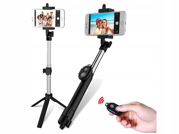Selfie stick / stativ mobilstativ med bluetooth fjernbetjening
