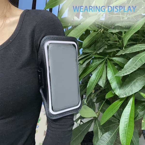 Mobilholder / Mobilarmbånd til løb Sort 6.5"