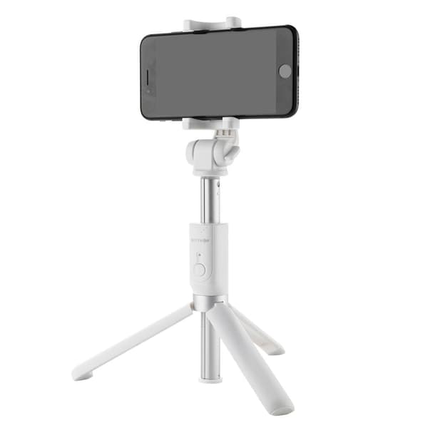 BW-BS3 3 i 1 bluetooth fjernbetjening Stativ Selfie Stick Passer til 3,5-6 tommer smartphones, hvid