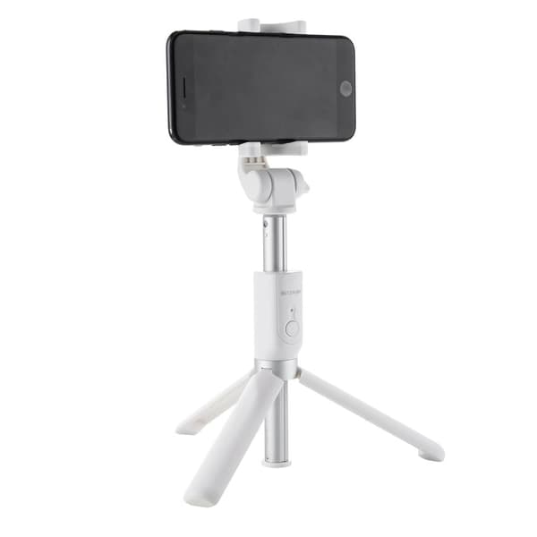 BW-BS3 3 i 1 bluetooth fjernbetjening Stativ Selfie Stick Passer til 3,5-6 tommer smartphones, hvid