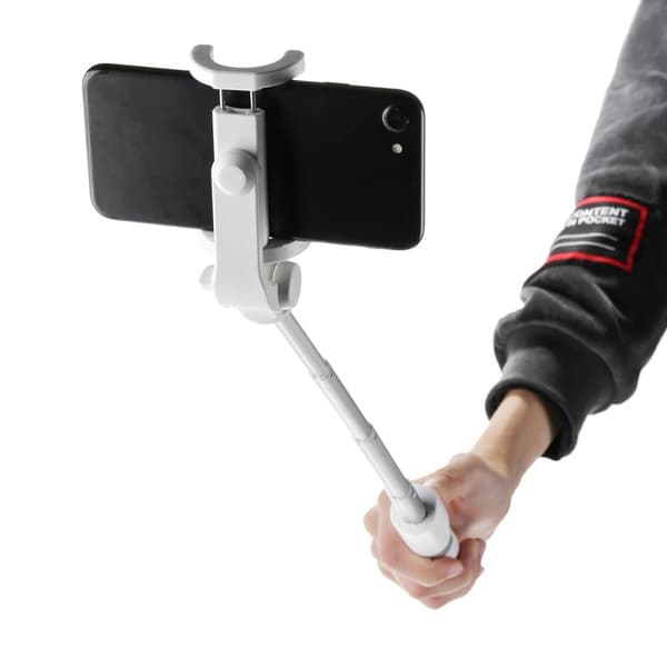 BW-BS3 3 i 1 bluetooth fjernbetjening Stativ Selfie Stick Passer til 3,5-6 tommer smartphones, hvid