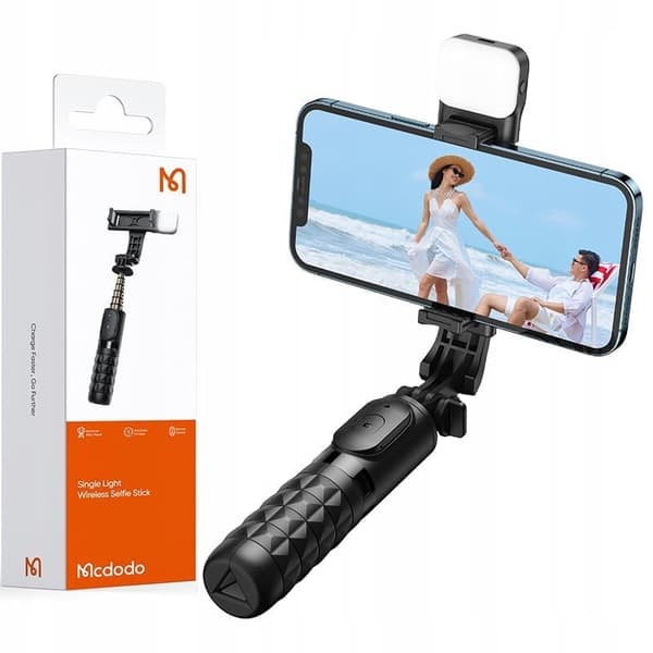 Mcdodo Trebent selfiestang, Bluetooth-stativ, svart