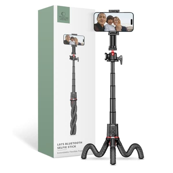TECH-PROTECT L07S BLUETOOTH SELFIE STICK FLEKSIBEL STATIV SVART