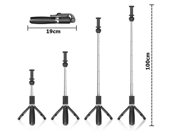 Selfie stick stativ fjärrkontroll bluetooth