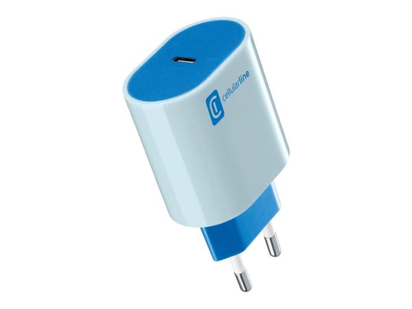 CellularLine 20W Strømadapter USB-C - Blå Blå