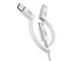 Miniatyrbilde 1 av 5: CellularLine ladekabel 3in1 USB-A til Micro-USB/USB-C/Lightning 1,2m - Hvit