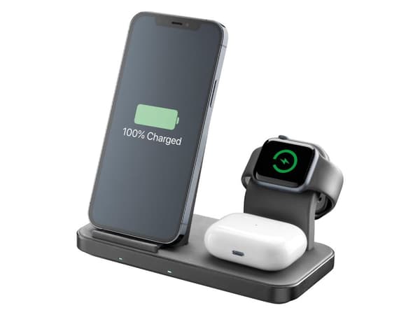 CellularLine 3in1 Ladestativ til Apple Sort