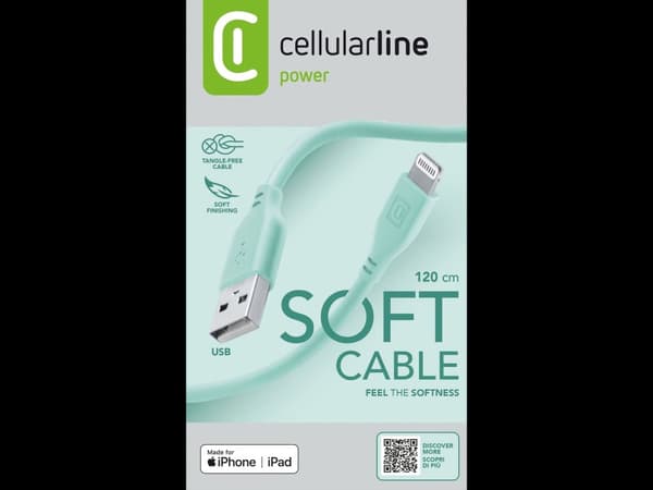 CellularLine ladekabel USB-A til Lightning 1,2m - Grønn