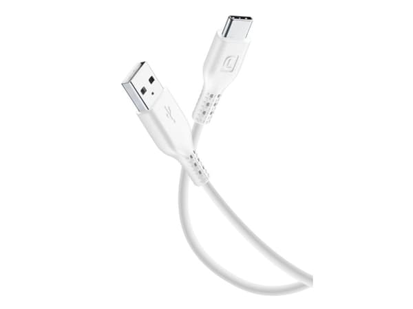 CellularLine ladekabel USB-A til USB-C 1,2m - Hvit