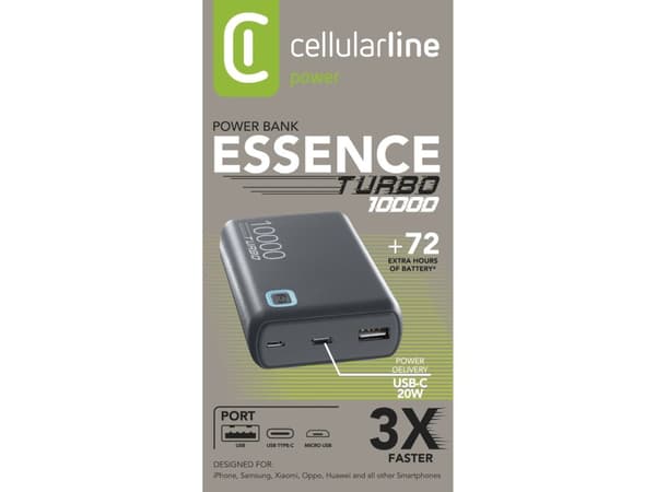 CellularLine Powerbank Turbo 10.000 mAh