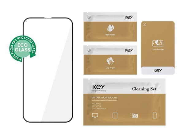 ECO Skjermbeskyttelse heldekkende glass iPhone 15 Pro