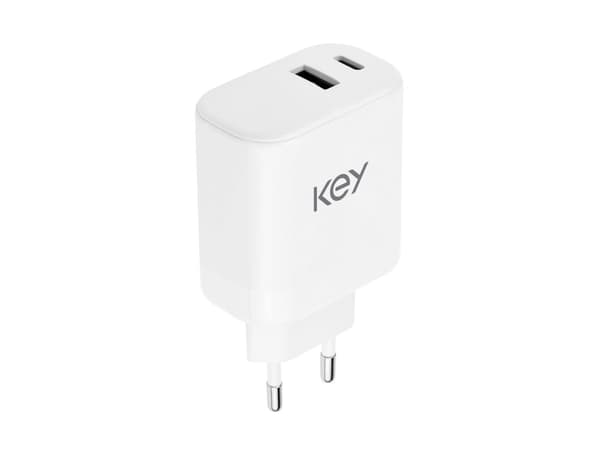 Key 45W Duo Strømadapter USB-C + USB-A