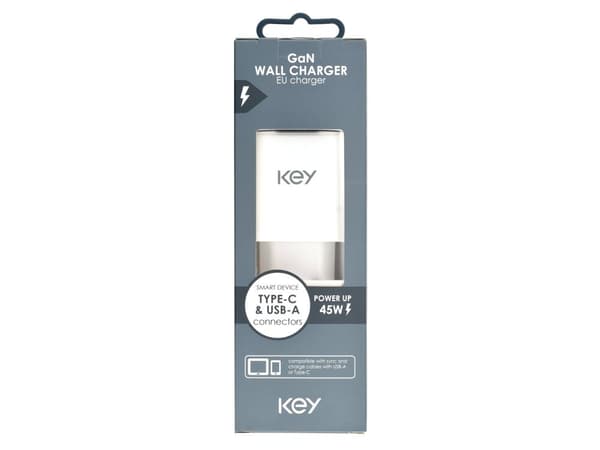 Key 45W Duo Strømadapter USB-C + USB-A