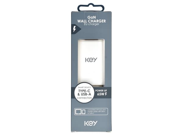 Key 65W Trio Strømadapter 2 x USB-C + USB-A