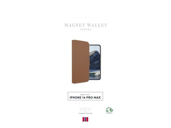 Lommebok med magnetdeksel iPhone 14 Pro Max - Brun