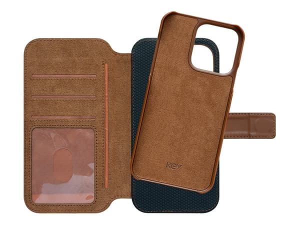 Lommebok med magnetdeksel iPhone 14 Pro Max - Brun