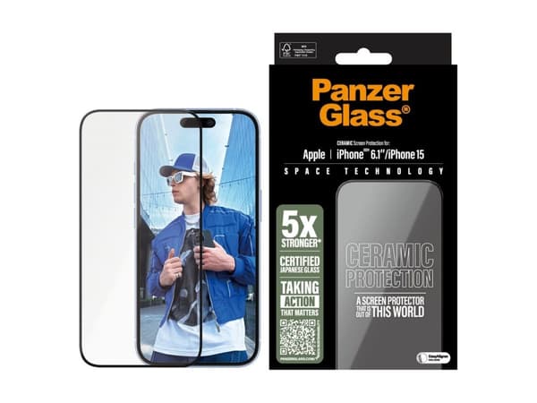 PanzerGlass Ceramic Skjermbeskyttelse iPhone 16/15
