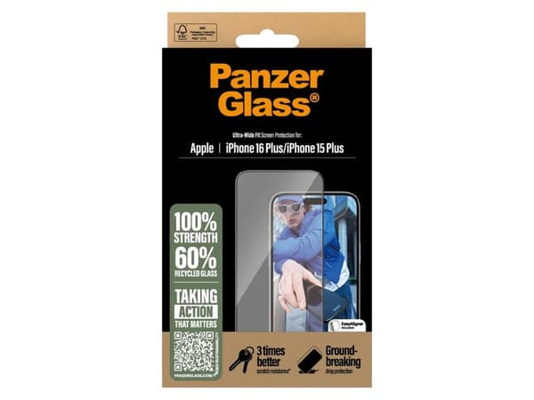 PanzerGlass Skjermbeskyttelse iPhone 16 Plus