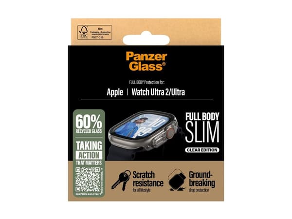 PanzerGlass Snappie Full Body Skjermbeskyttelse Apple Watch Ultra 2 49mm - Gjennomsiktig