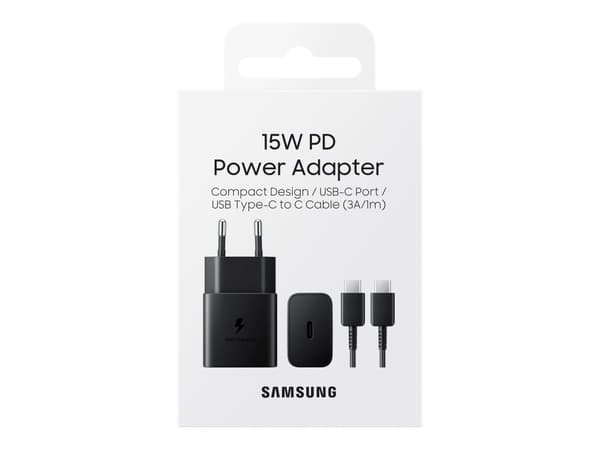Samsung 15W Strømadapter m/kabel - Svart