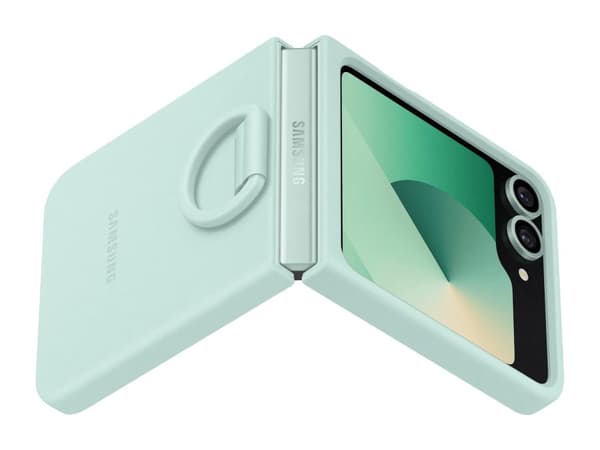 Samsung Silikondeksel m/ring Samsung Flip6 - Grønn