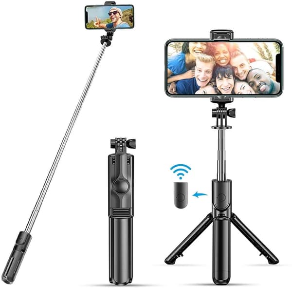 Infällbart Selfie Stick-stativ med trådlös fjärrkontroll, bärbar telefonhållare för 2025