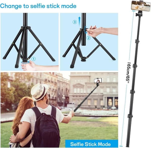 Mobilt Stativ / Kamera Stativ Selfie Stick Stativ (43-160 cm)