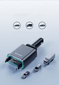 Miniatyrbild 5 av 5: Philips dubbel billaddare med flera portar, typ C + USB, snabb laddning och problemfri anpassning