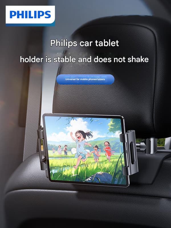 Philips nakkestøtte til bilen, holder til mobiltelefon/tablet, multifunktionel rejseledsager til underholdning