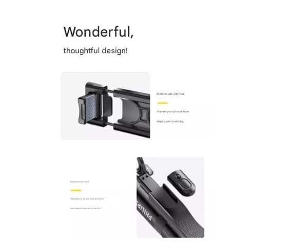 Philips Mobiltelefonholder Gulvfotografering Stativ Selfie Stick Udendørs Rejse Bærbar