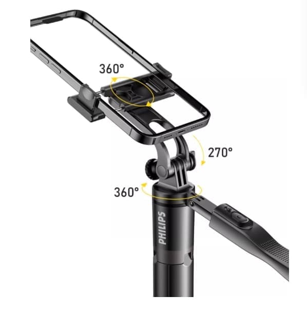 Philips Mobiltelefonholder Gulvfotografering Stativ Selfie Stick Udendørs Rejse Bærbar