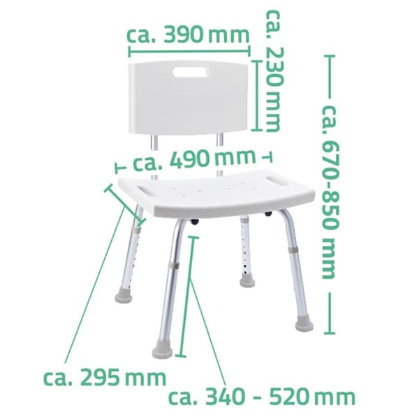 RIDDER Baderomsstol hvit 150 kg A00602101