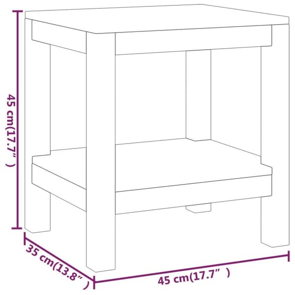 vidaXL badeværelsesbord 45x35x45 cm massivt teaktræ