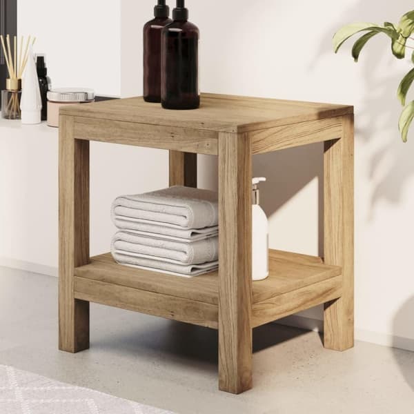 vidaXL badeværelsesbord 45x35x45 cm massivt teaktræ