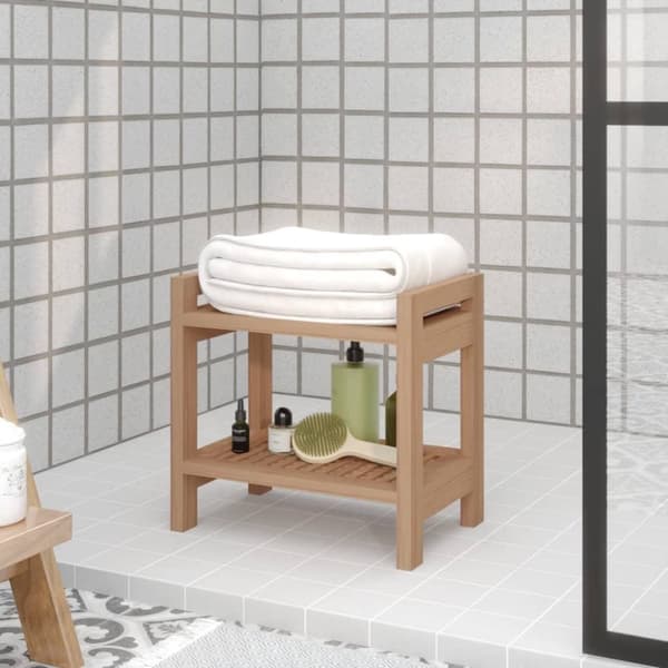 vidaXL Sidebord til baderom 60x30x45 cm heltre teak