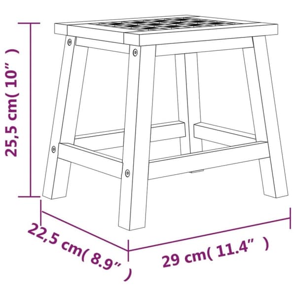 vidaXL Badrumspall 29x22,5x25,5 cm massivt valnötsträ