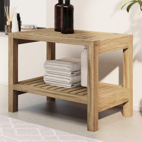 vidaXL badeværelsesbord 60x30x45 cm massivt teaktræ
