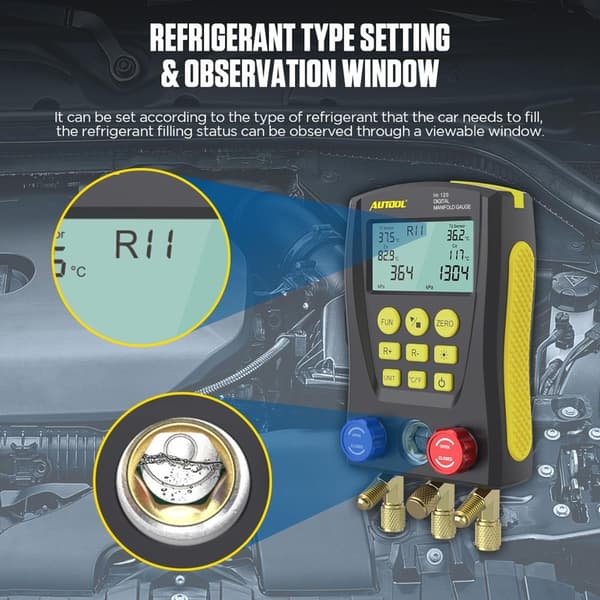 Kølemanifold, Digital HVAC-tester, Kold Medium
