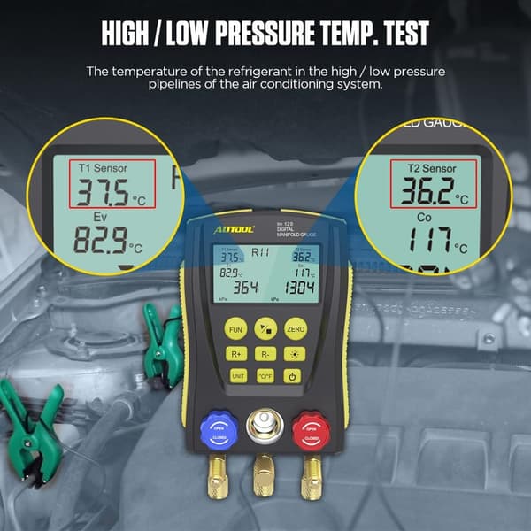 Kølemanifold, Digital HVAC-tester, Kold Medium