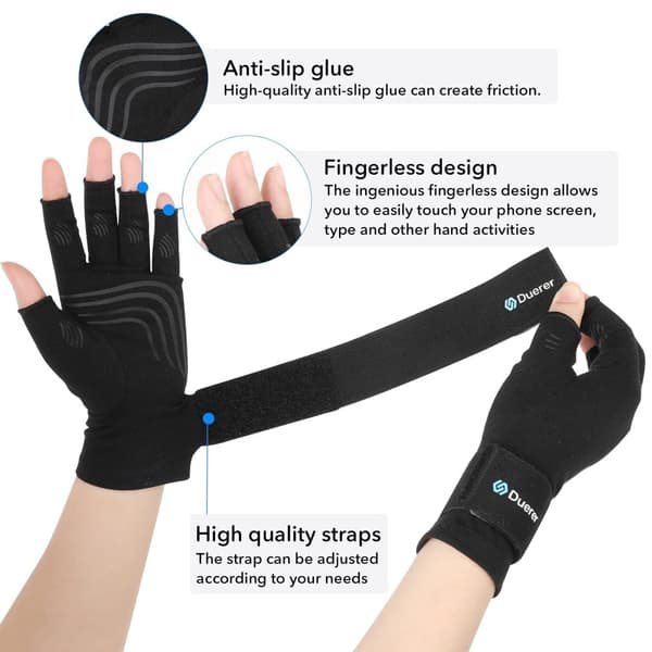 Fingerlösa Kompressionshandskar M 2-pack DUERER