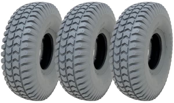 260x85 Gråt scooterdæk 3.00x4 Dæk P6023 Non Marking Tread (sæt med 3)