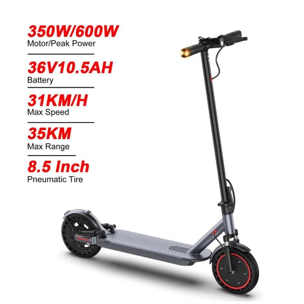 Elektrisk Scooter, 31KM/H Hastighed, 35KM Rækkevidde, Dobbelt Bremse System,600W Effekt AP07