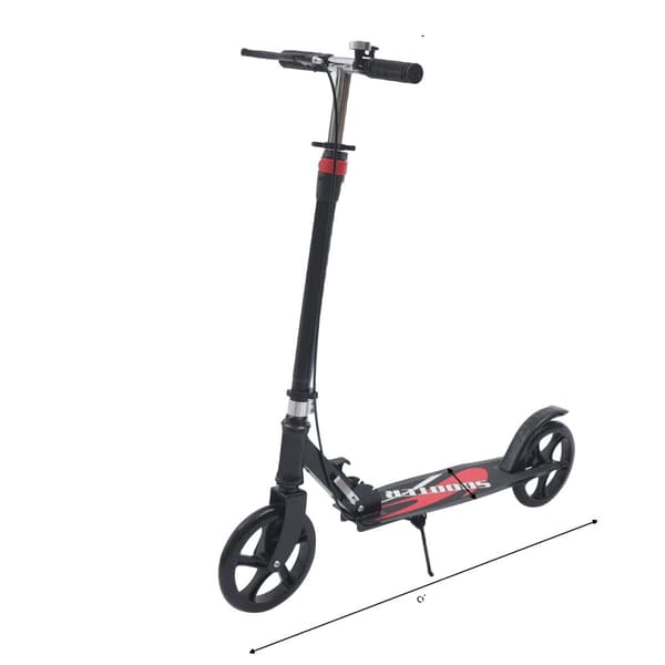Folding Double Brake Scooter, Belastningsevne 118 kg, Justerbar Højde 91-106 cm,sort