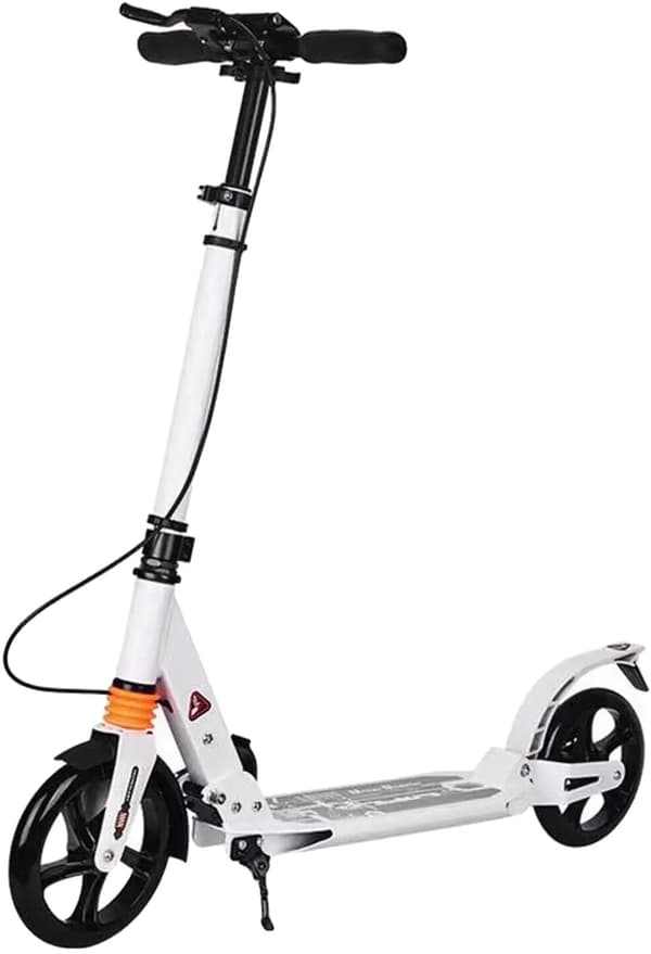 Fällbar scooter, justerbara styrehöjder, 200 mm PU-hjul,VIT